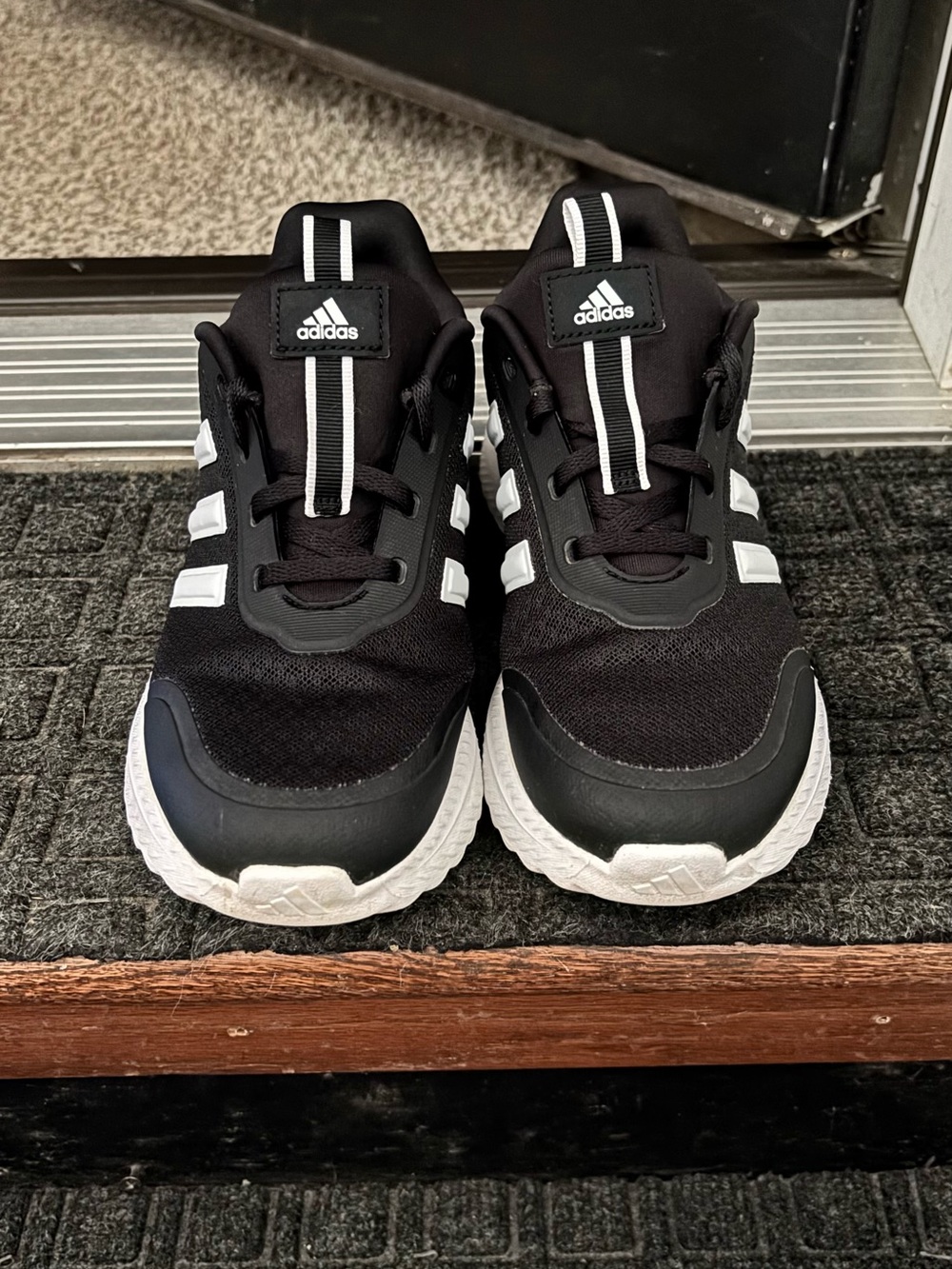 Adidas Black and White Running Sneakers